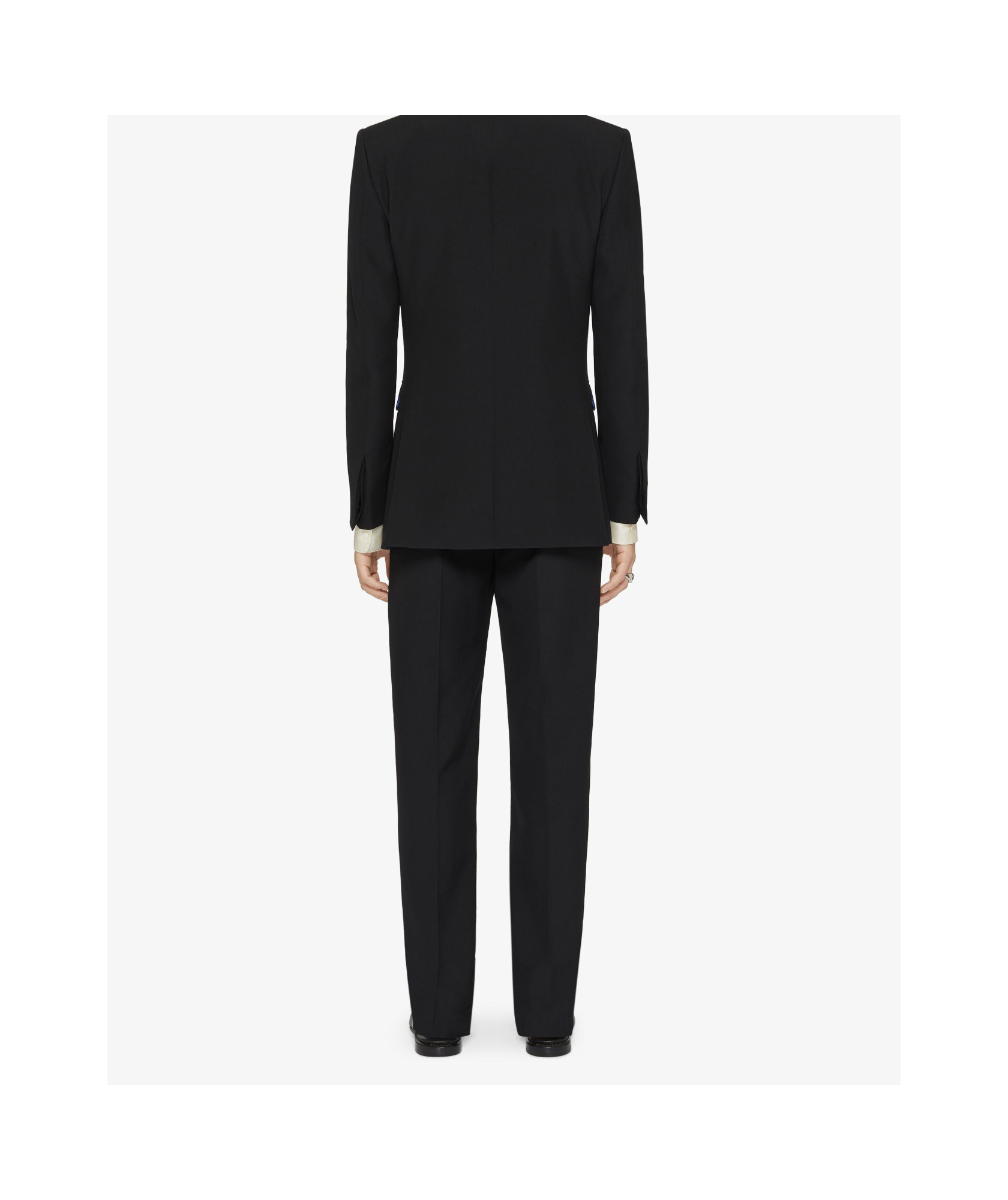 Givenchy Slim Fit Tailored Pants In Wool With 2g Clip In Black