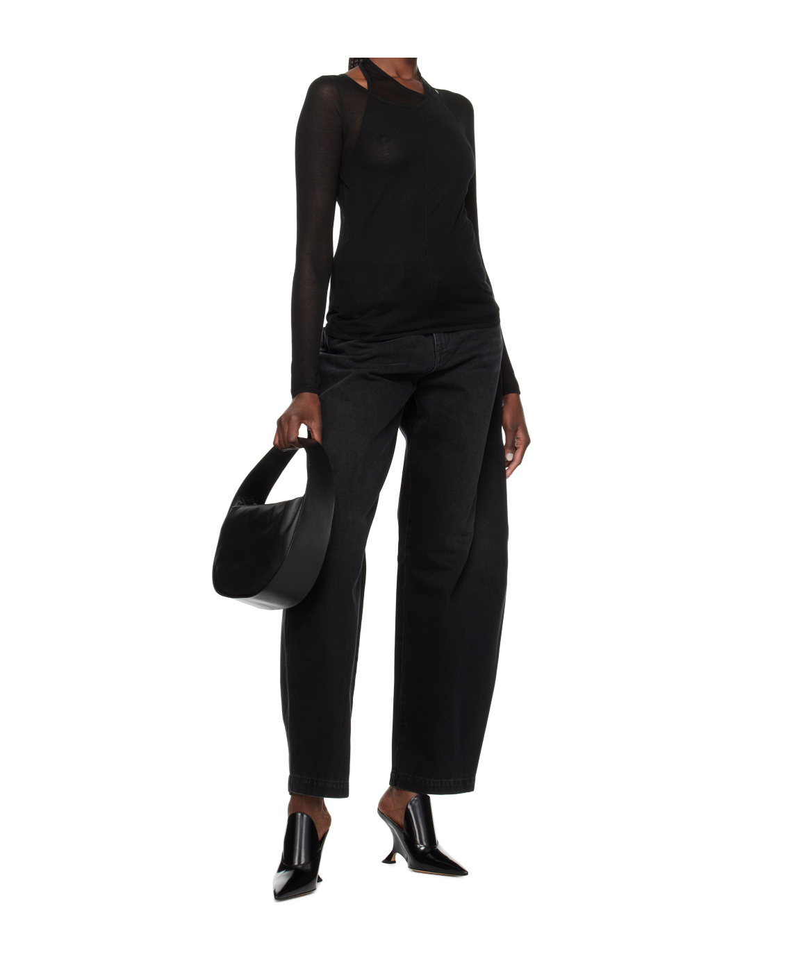 Darkpark Black Audrey Barrel Leg Jeans In Black