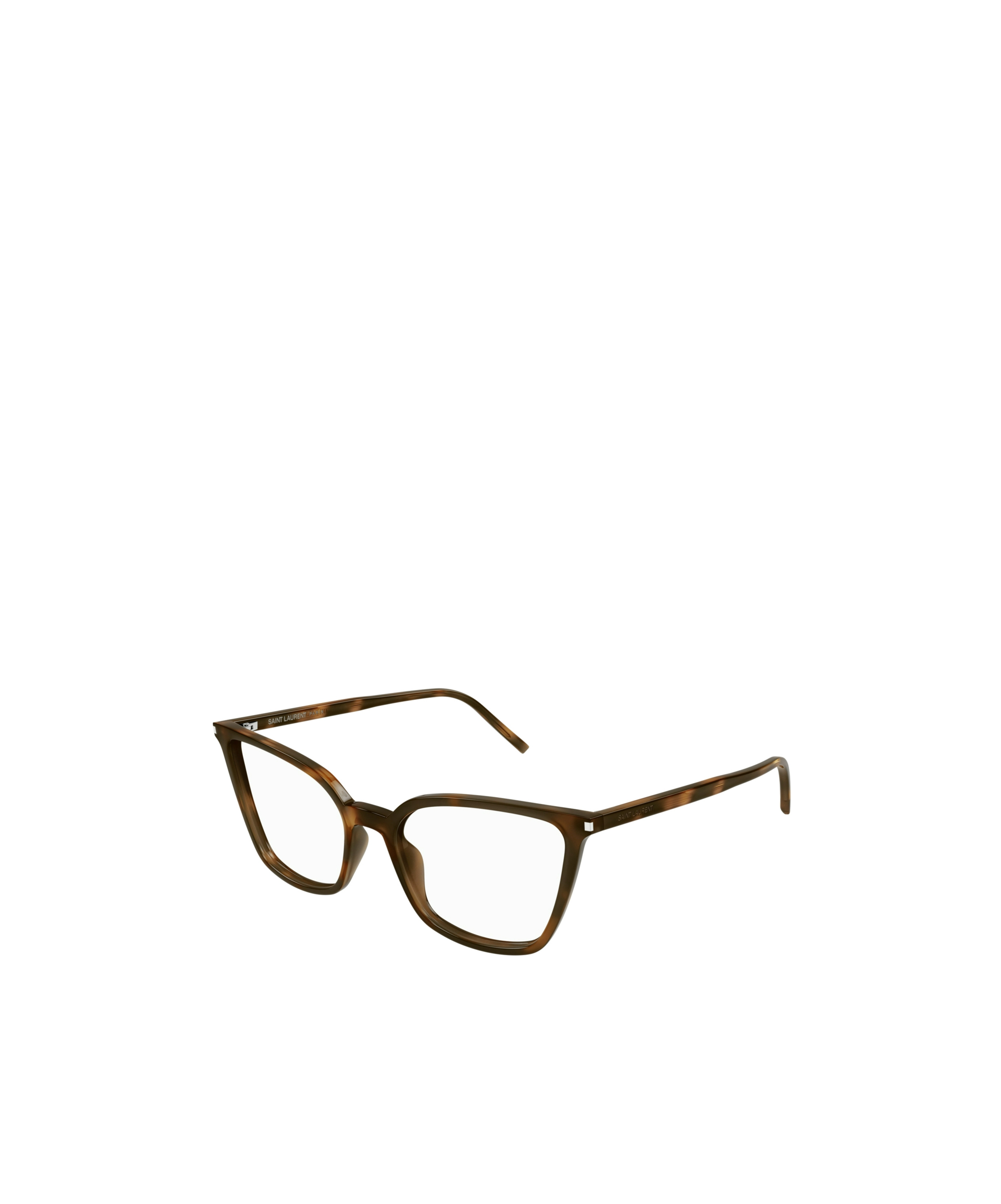 Saint Laurent Tortoiseshell Cat-eye Frame Glasses In Brown