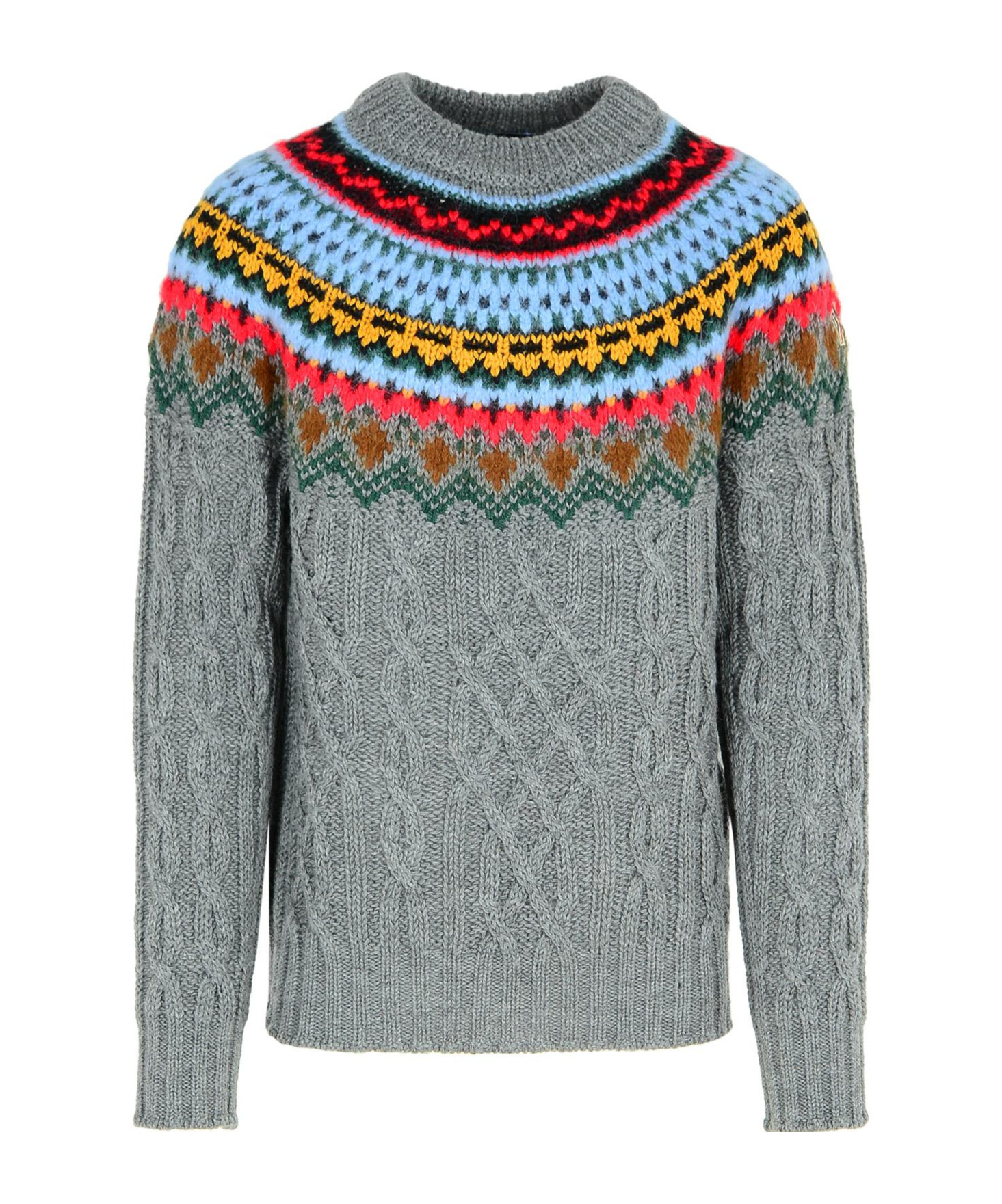 Moncler Long-sleeved Sweater In Gray