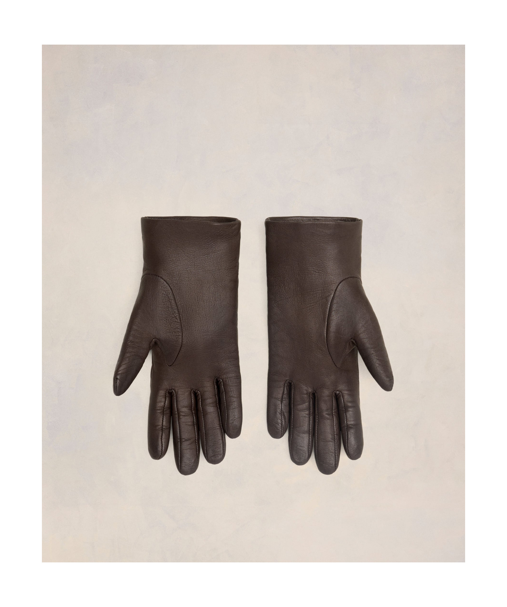 Shop Ami Alexandre Mattiussi Logo Gloves In Dark Brown