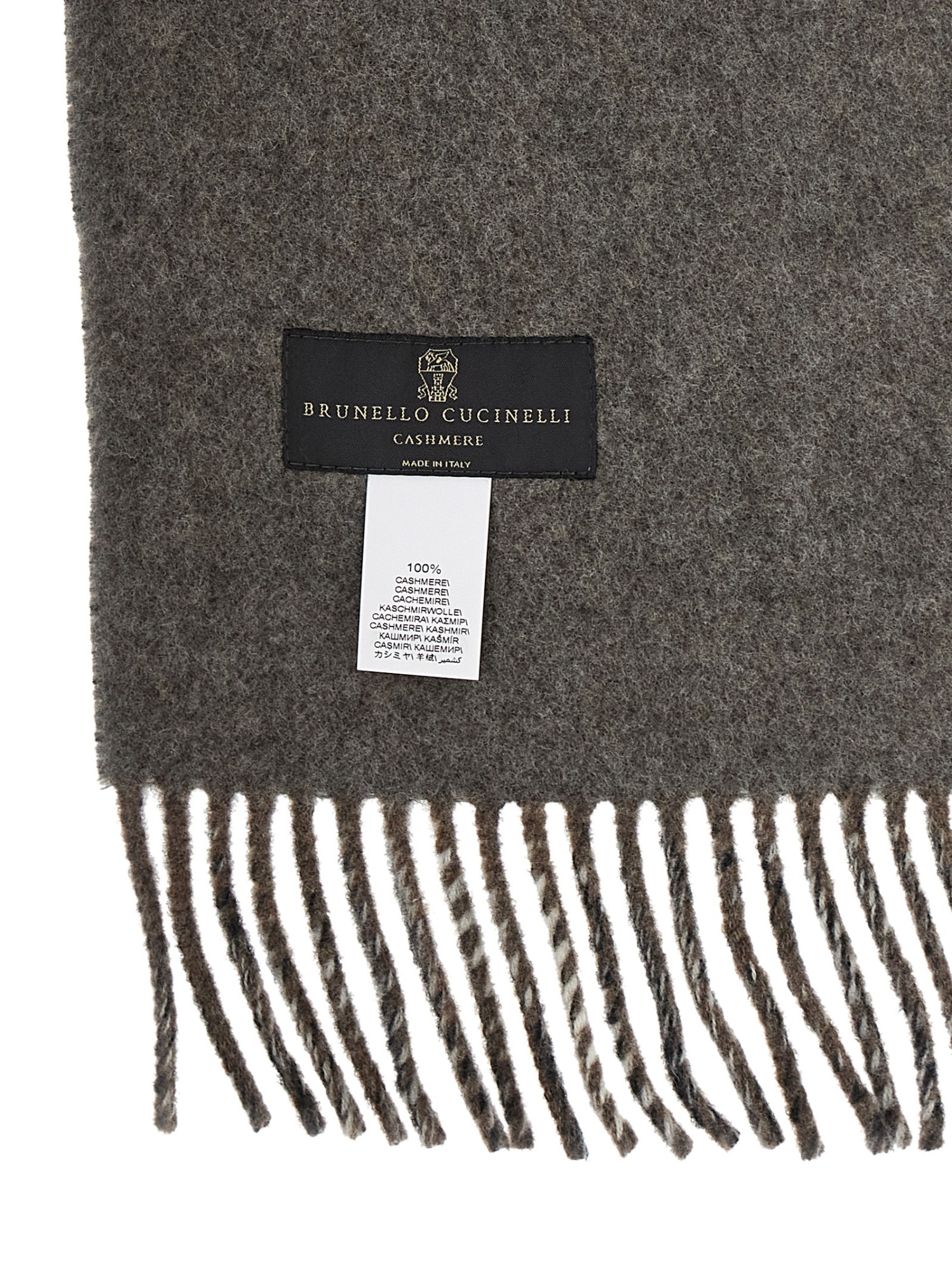 Brunello Cucinelli Checked Cashmere Scarf In Black