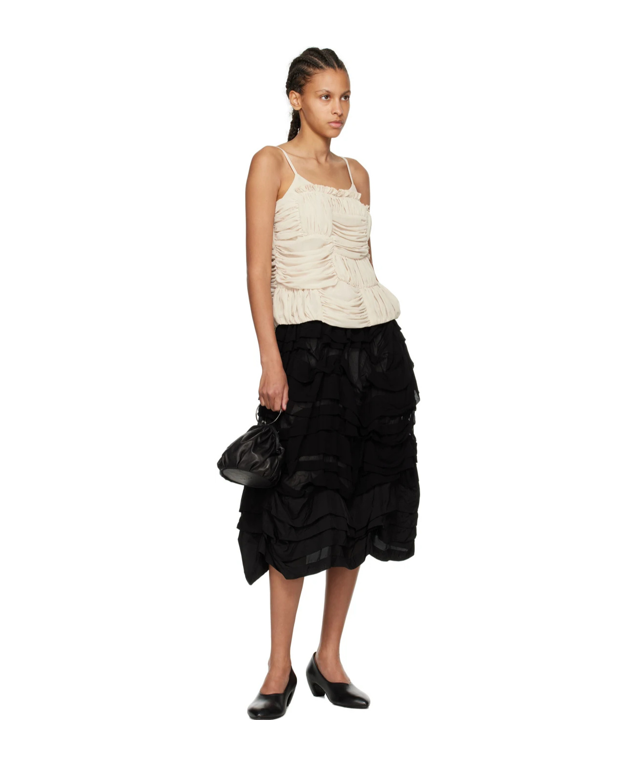 Shop Comme Des Garçons High-waisted Pleated Skirt In Black