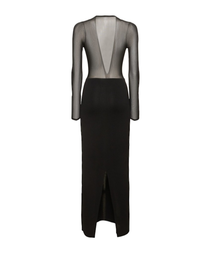 Shop Khaite Low V-neck Dress
