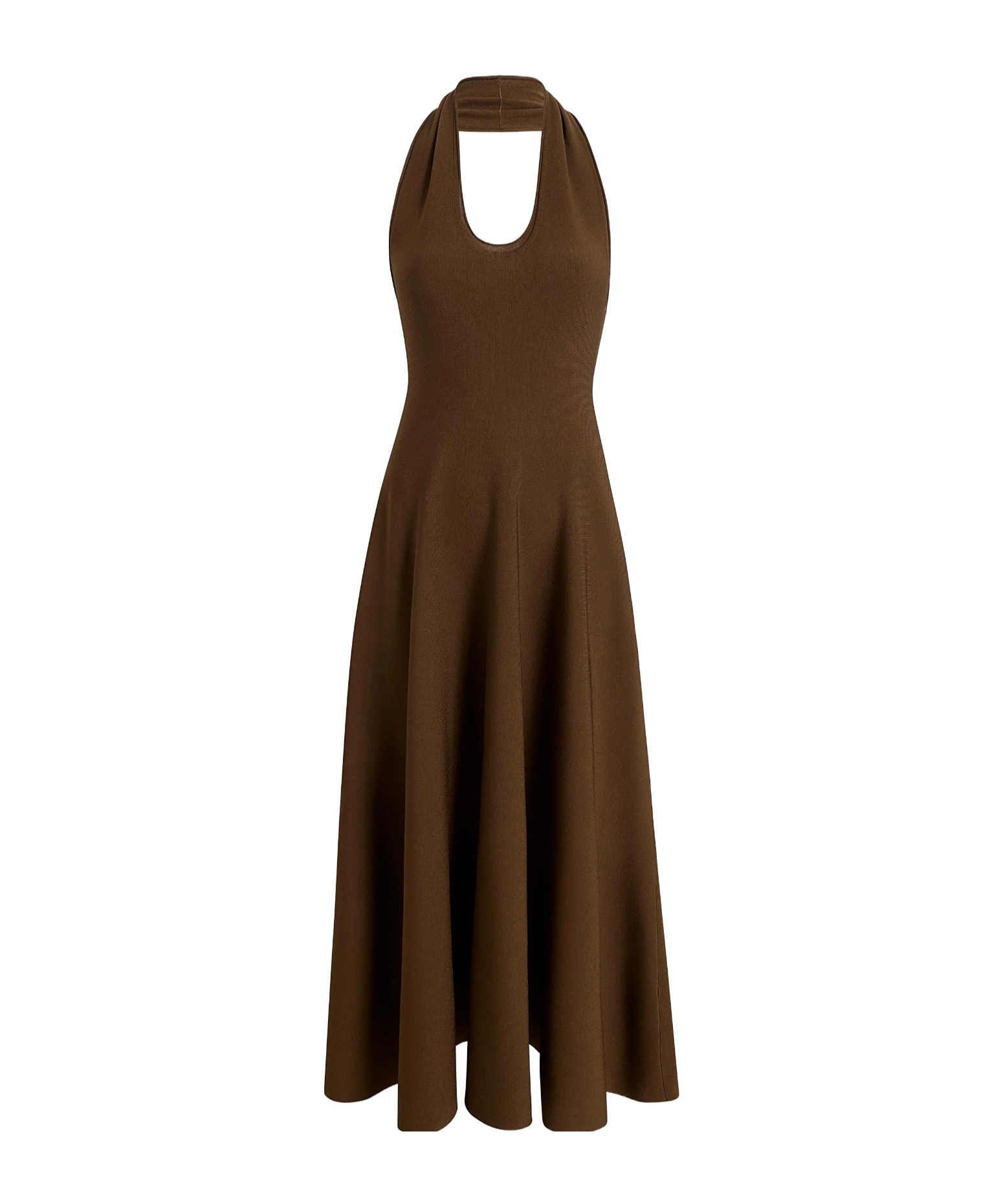 Khaite Halter Neck Dress In Brown
