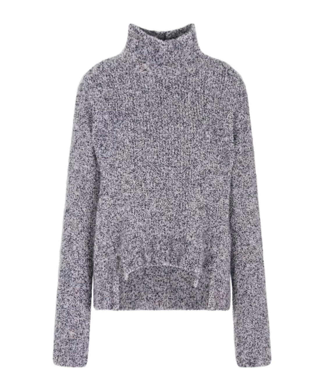 Giorgio Armani High-neck Speckled-knit Sweater In Gray