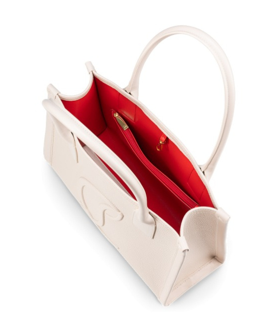 Christian Louboutin By My Side Small Leather Tote Bag In Nude