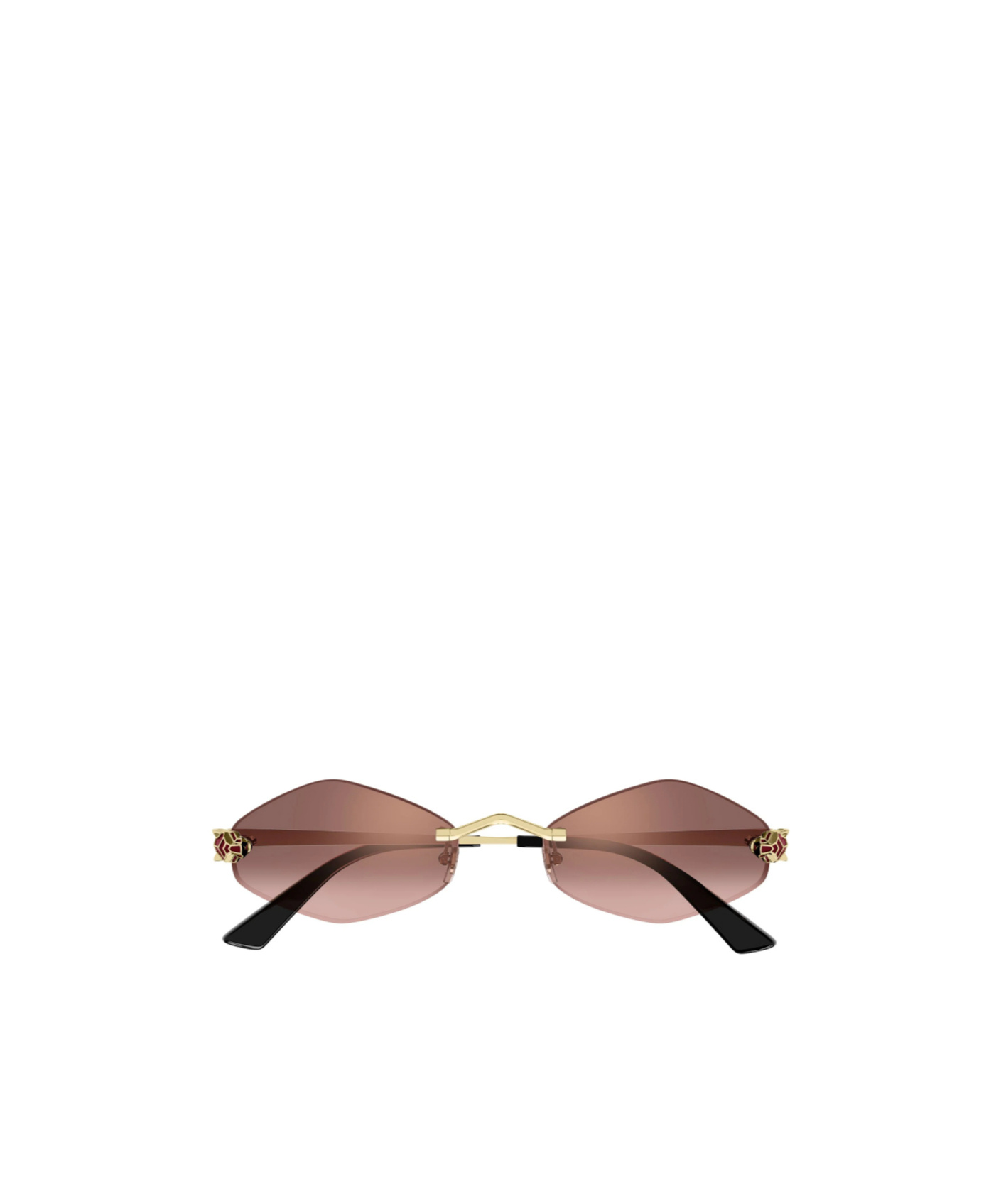 Cartier Geometric Sunglasses In Gold