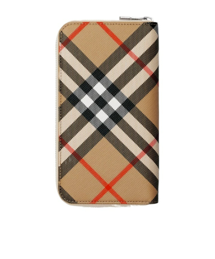 Burberry Printed Canvas Wallet In Nude