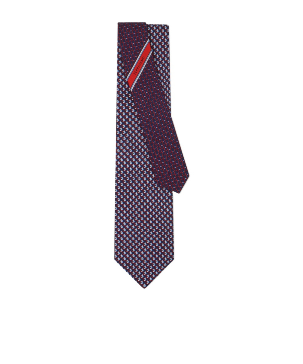 Ferragamo Pegasus Print Silk Tie In Multi