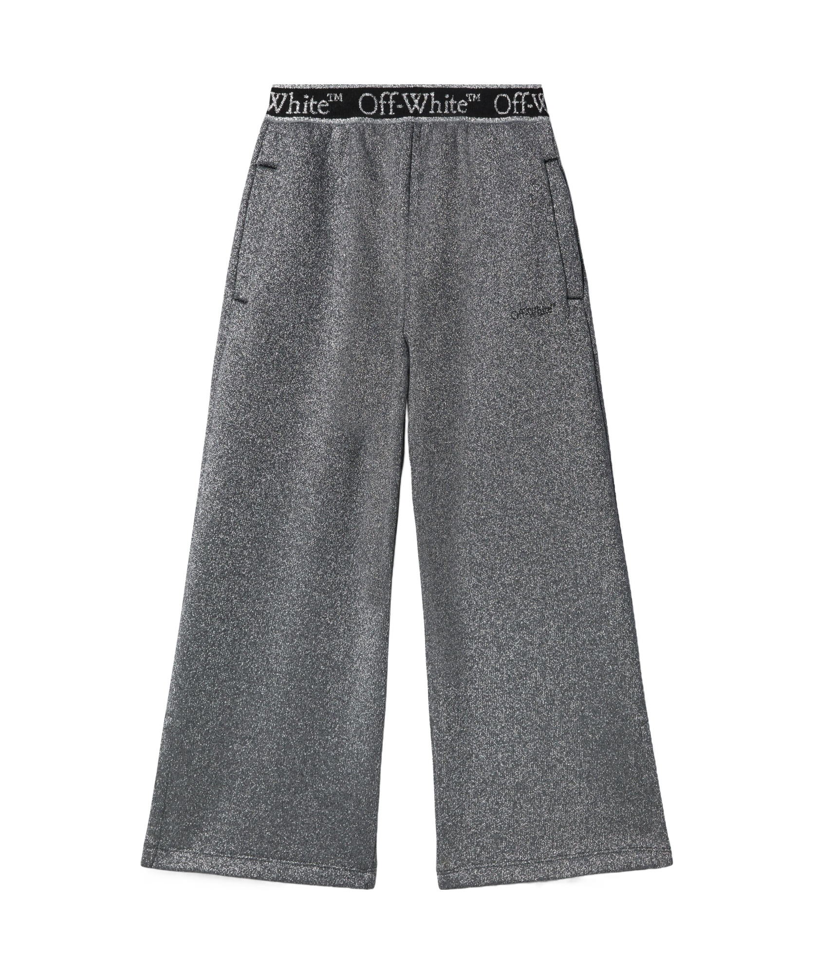 Off-white Bookish Logo-waistband Trousers In Gray