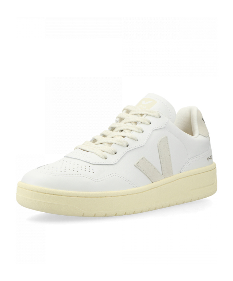 Veja V-90 O. T. Leather Sneakers In White