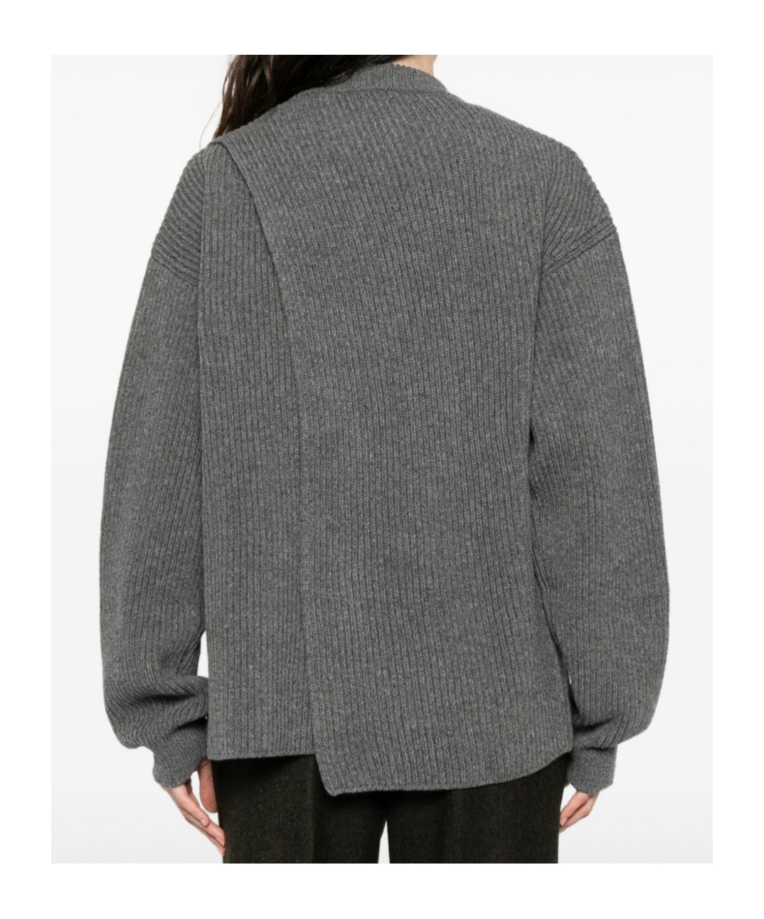 Jil Sander Wool Crewneck Jumper With Dropped Shoulders In Gray
