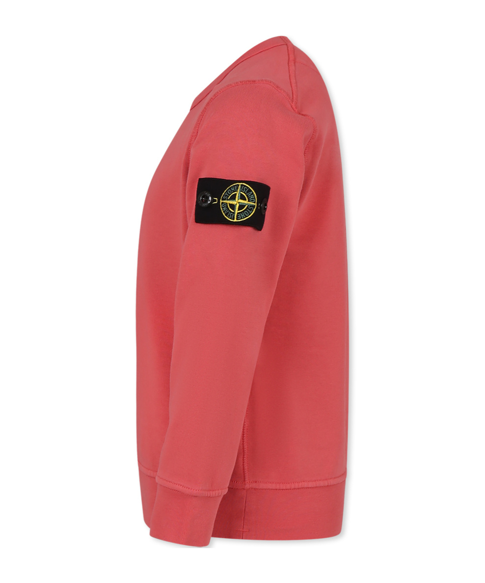 Stone Island Compass-detachable Badge Sweatshirt In Red