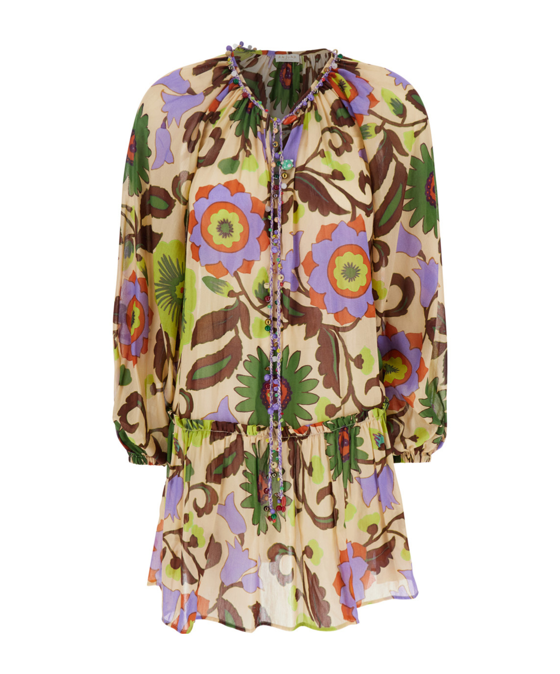 Shop Anjuna Pattern Dress In Nude