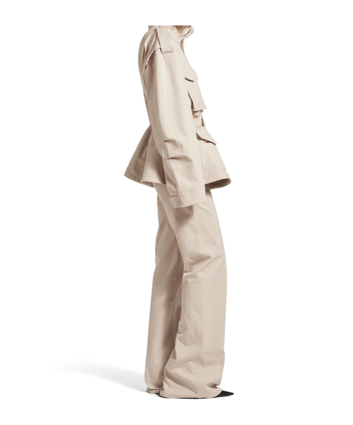 Balenciaga Women's Hourglass Parka In Light Beige In White