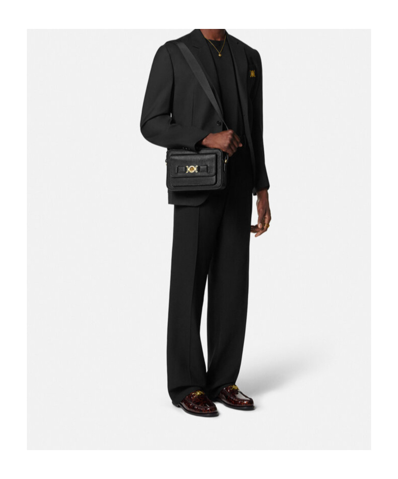 Versace Medusa Biggie Messenger Bag In Black
