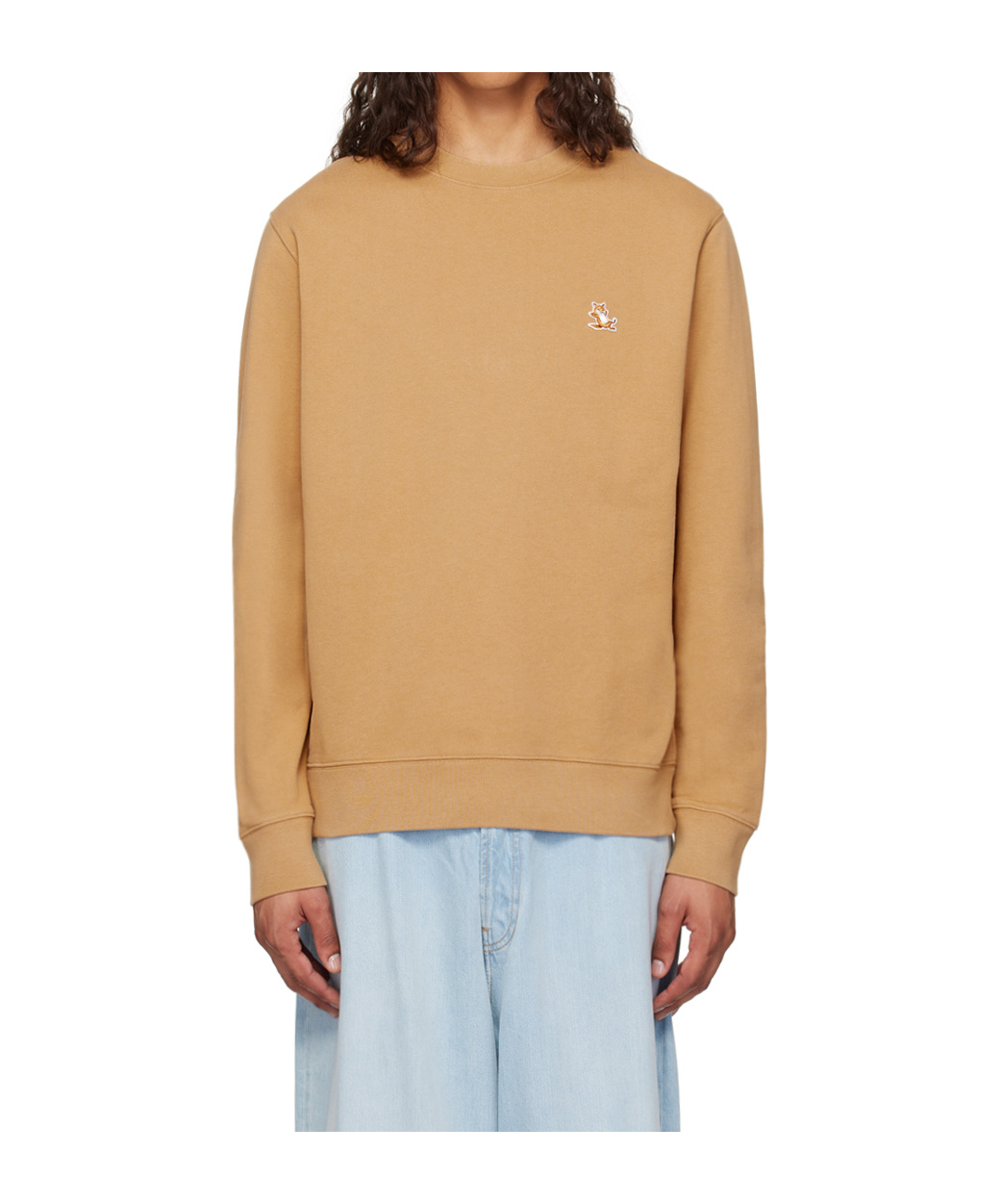 Maison Kitsuné Sweatshirt With Logo Patch In Nude
