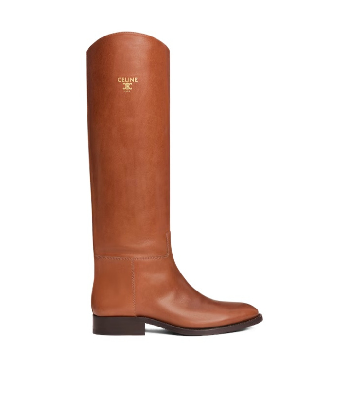 Celine Anais Riding Boot In Calfskin In Brown