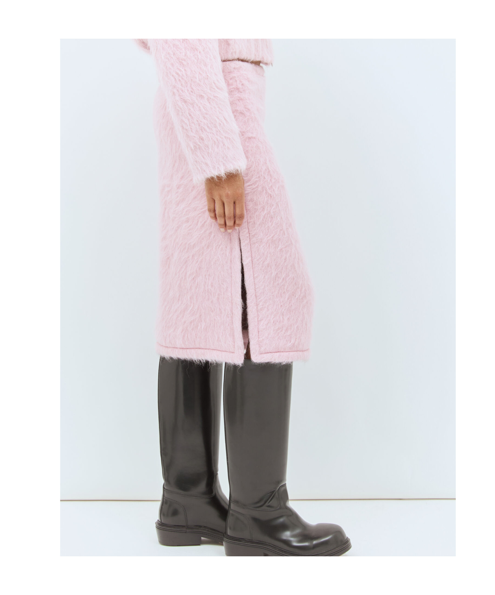 Dries Van Noten Fluffy Midi Skirt In Pink