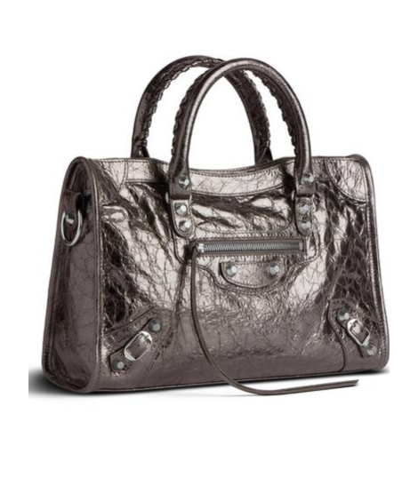 Balenciaga Le City Small Shoulder Bag In Steel Gray