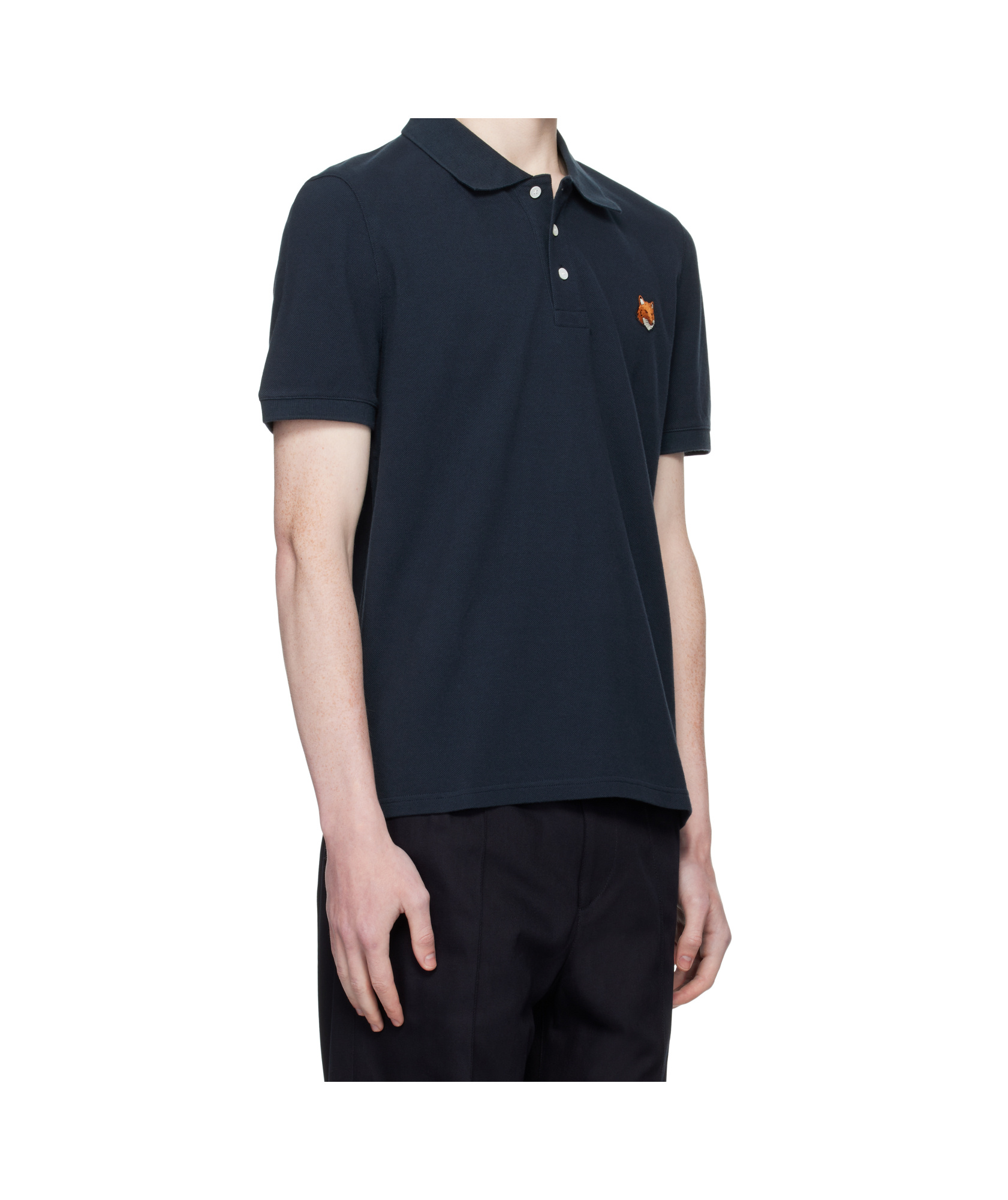 Maison Kitsuné Fox Head Patch Regular Polo Classic Navy In Blue