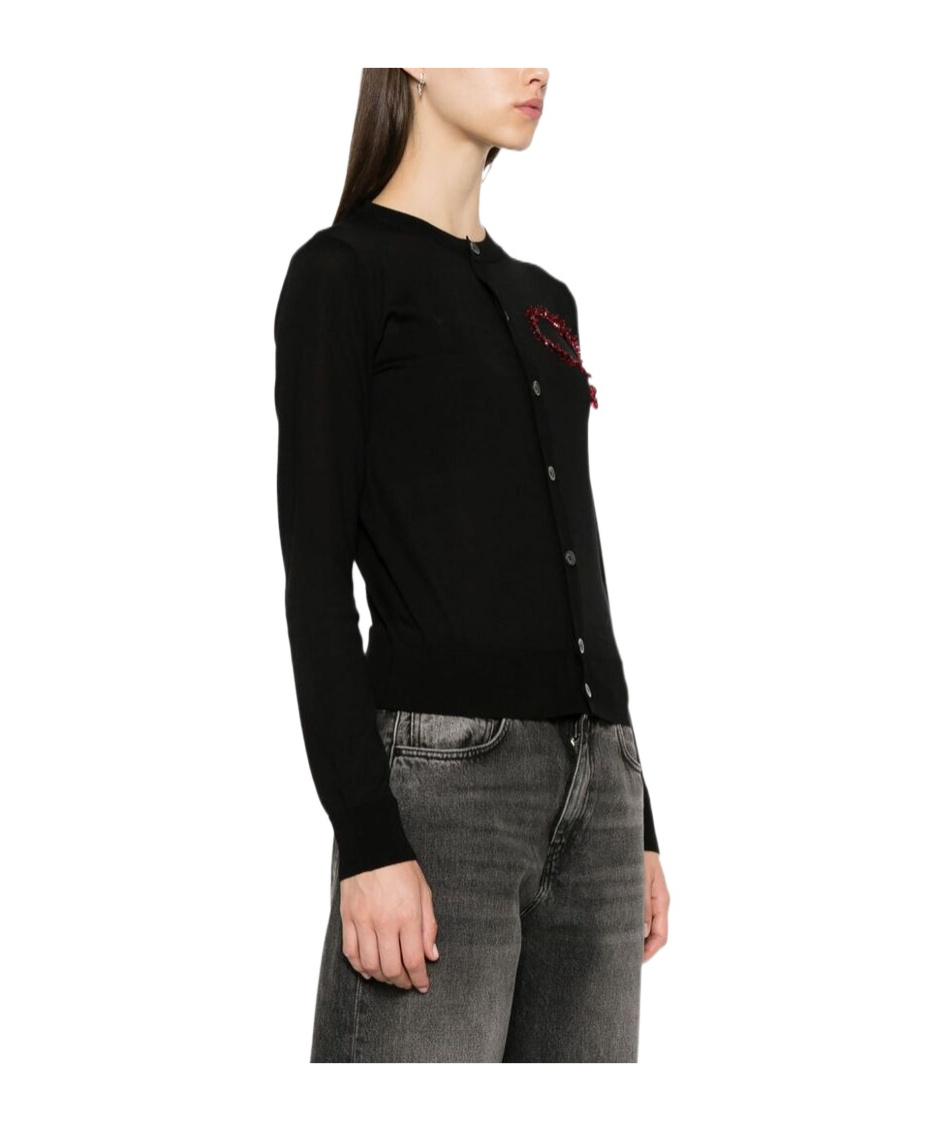 Dsquared2 Knitwear Heart Detail Long Sleeves In Black