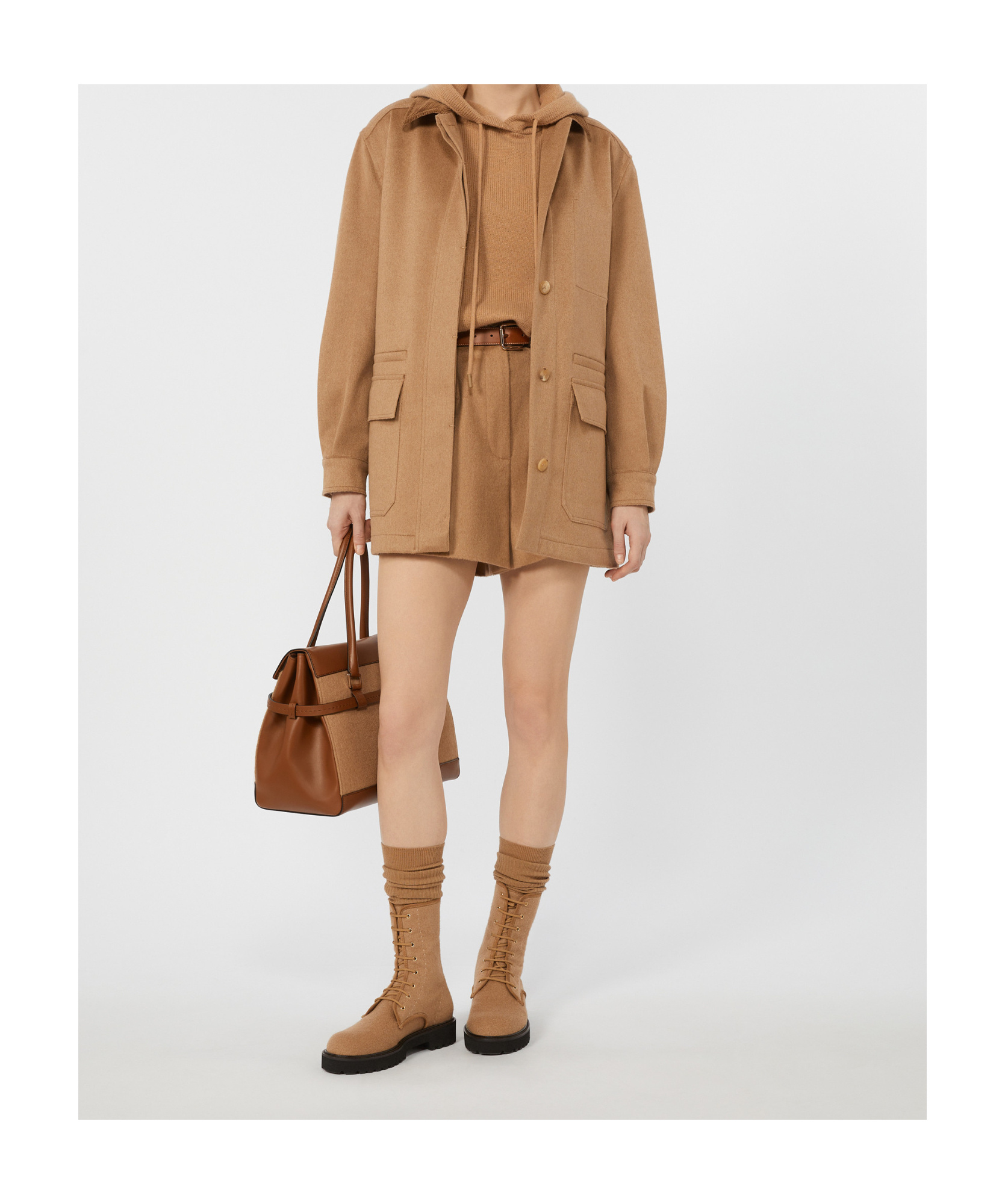 Max Mara Camel Colour Shorts In Brown