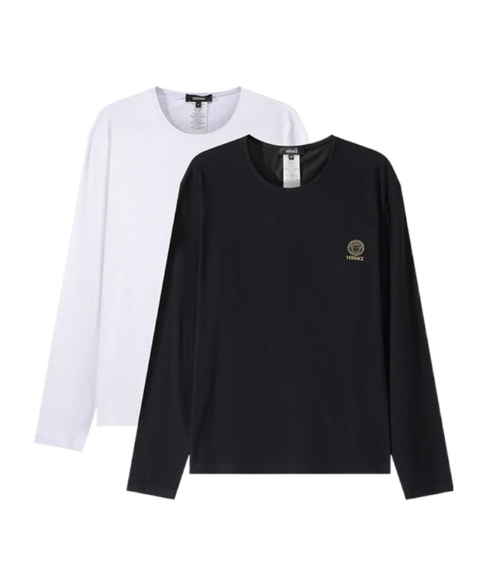 Versace Medusa Head-print Lounge T-shirts (pack Of Two) In Black