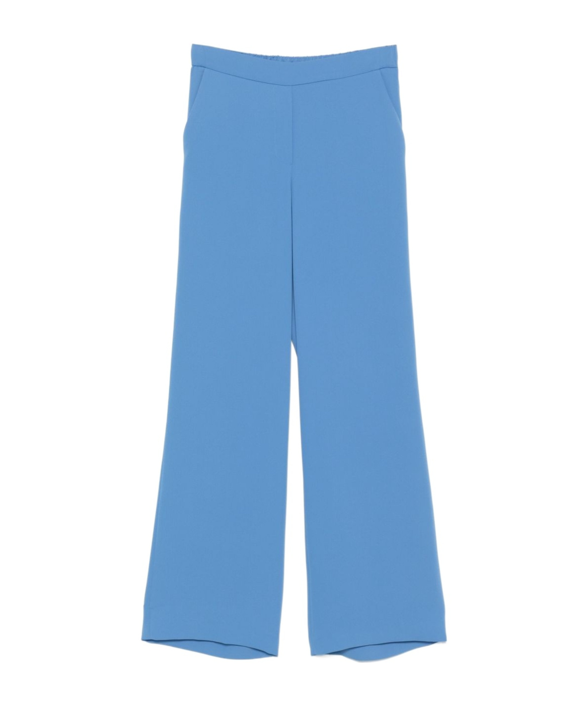 P.a.r.o.s.h High-rise Wide-leg Trousers Elasticated Waist In Blue