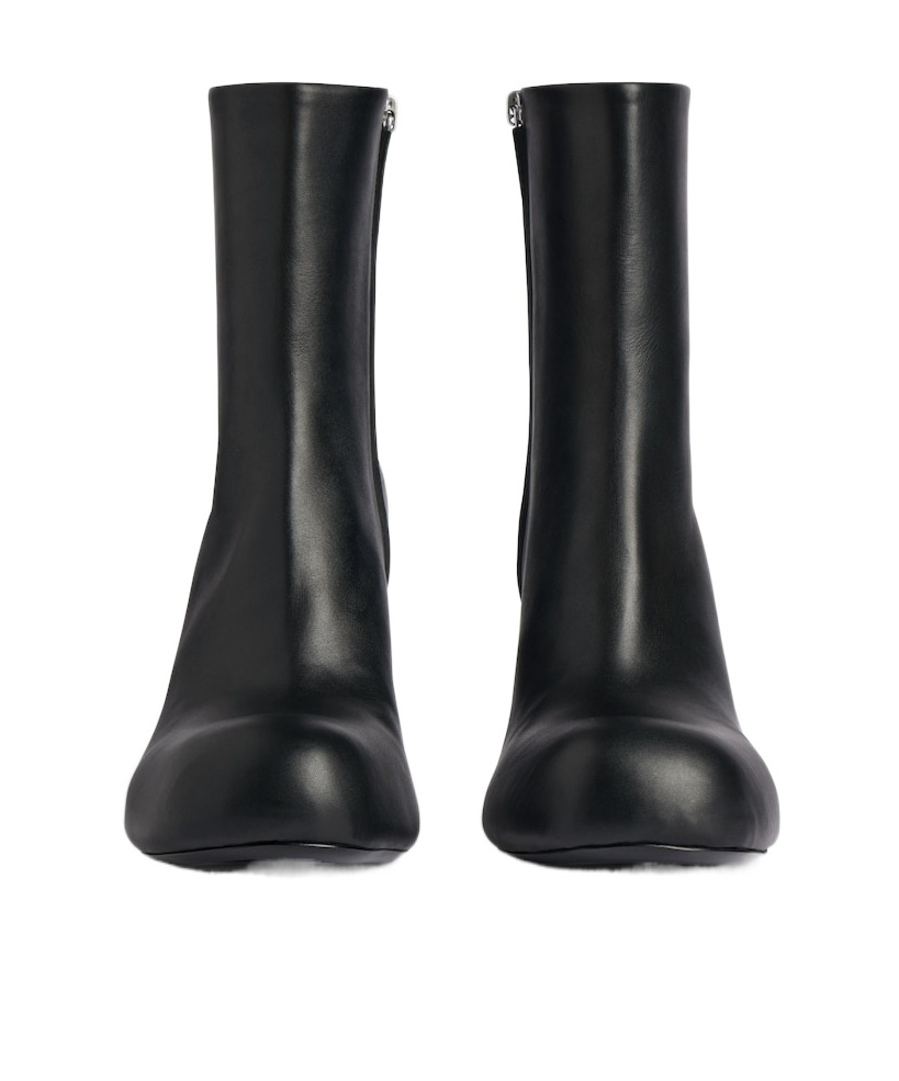 Balenciaga Black Leather Fargo H100 Bootie In Black