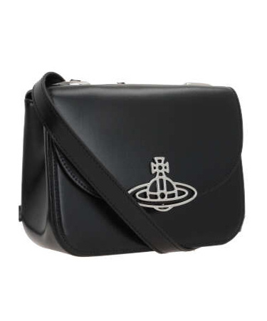Vivienne Westwood Womens Black Linda Logo-plaque Leather Cross-body Bag In Black