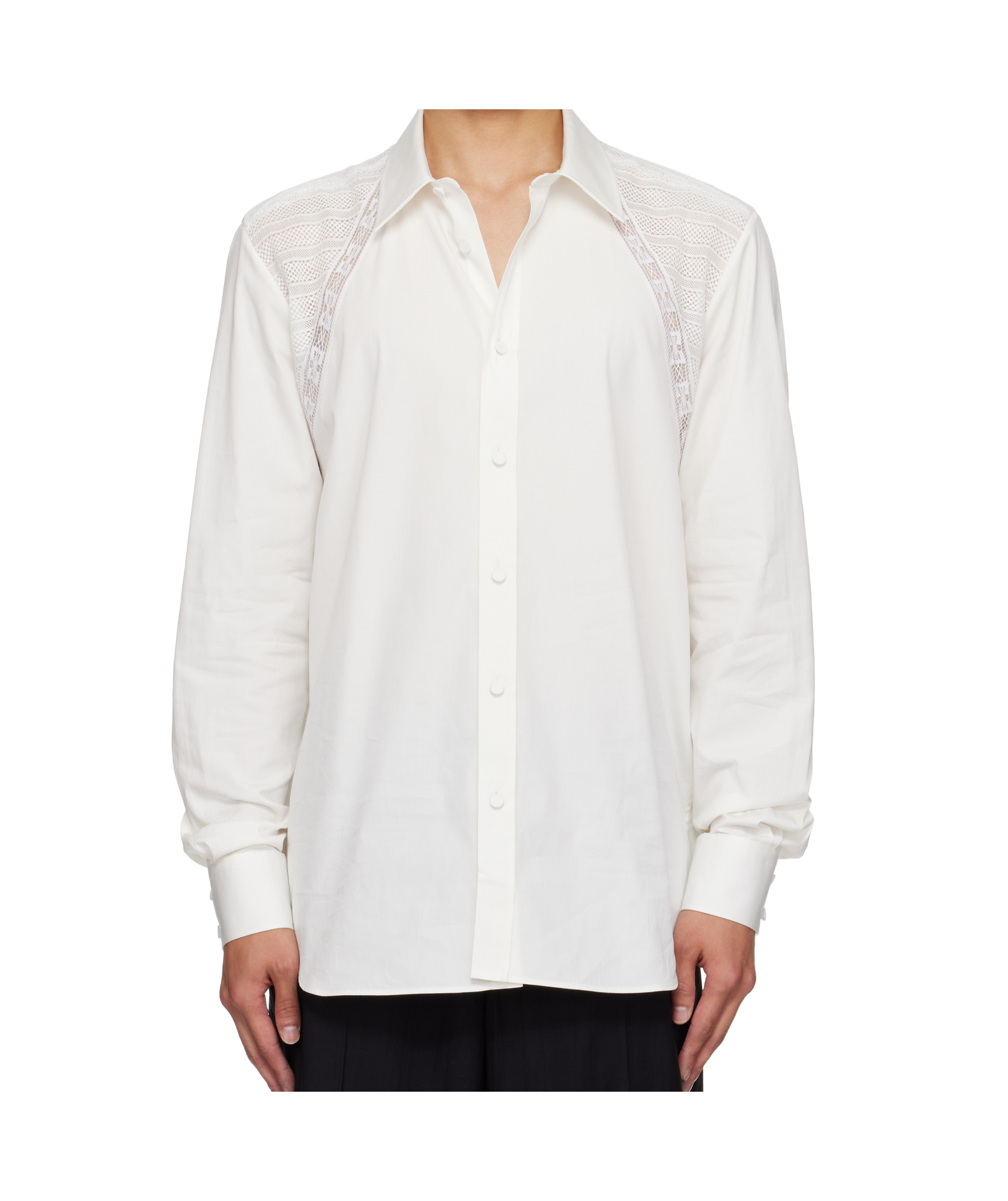 Alexander Mcqueen White Lace Harness Shirt In White