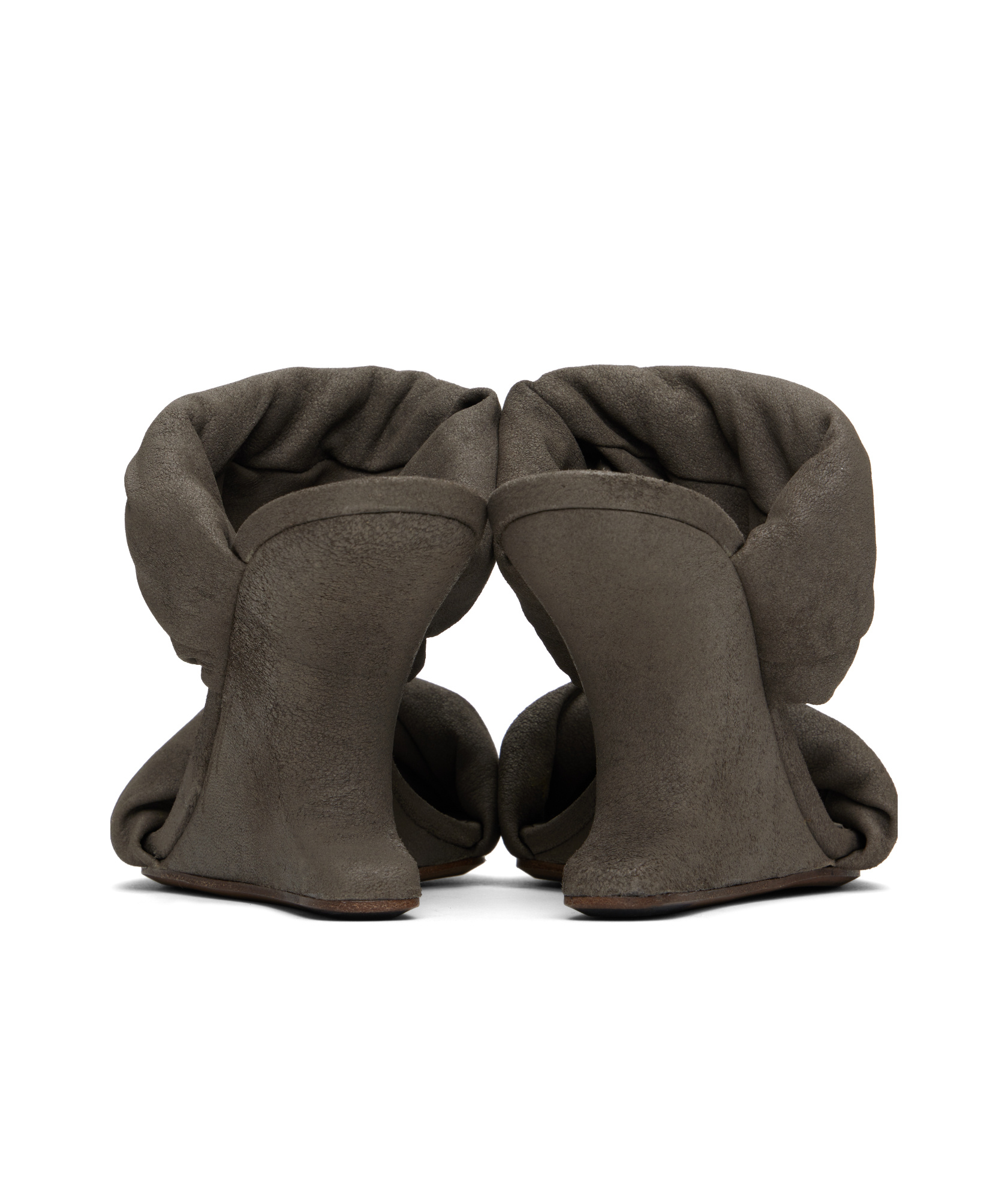 Rick Owens Square-headed High-heeled Sandals In Brown