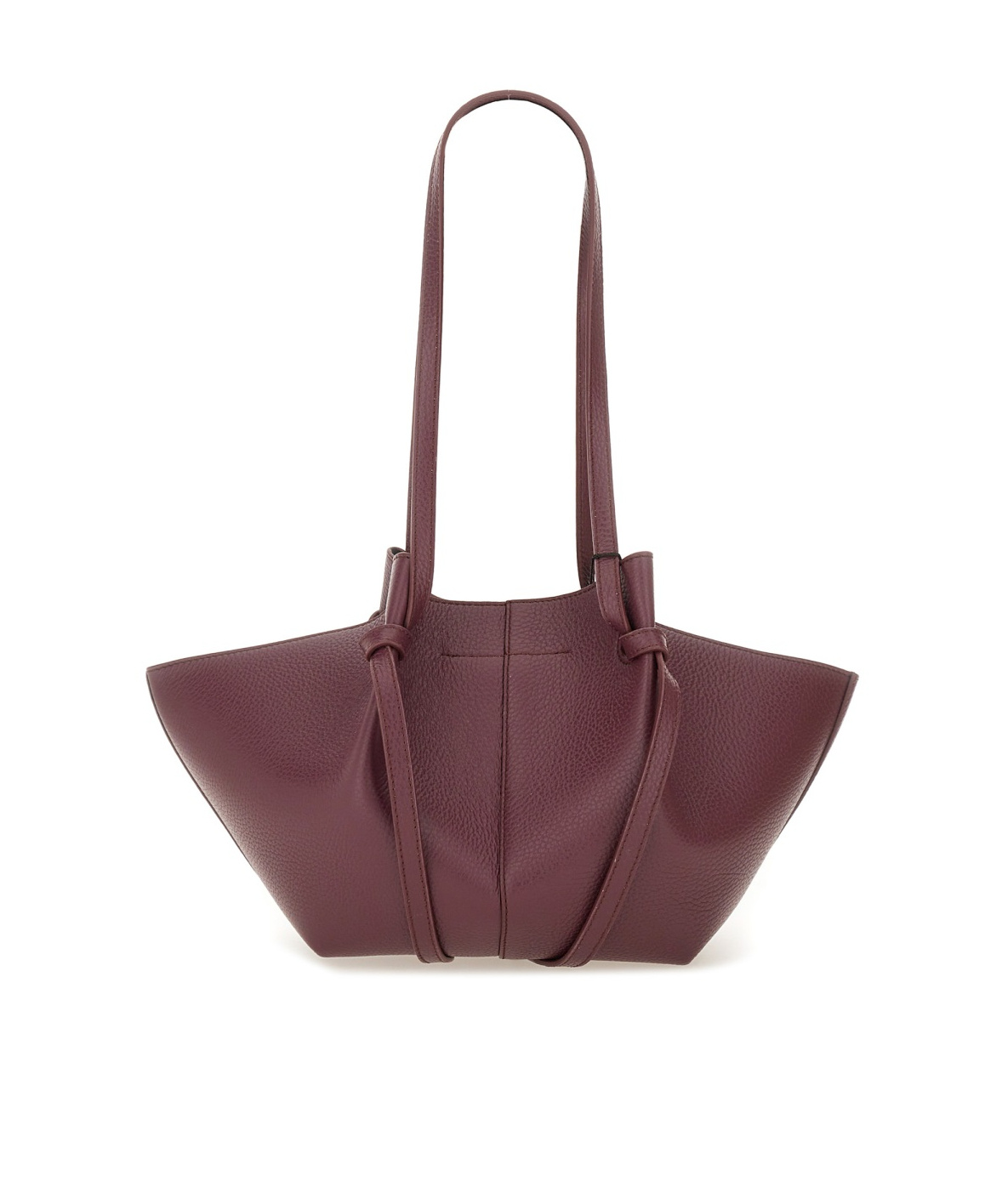 Yuzefi Shoulder Bags With Textured Finish And Long Handles In Burgundy