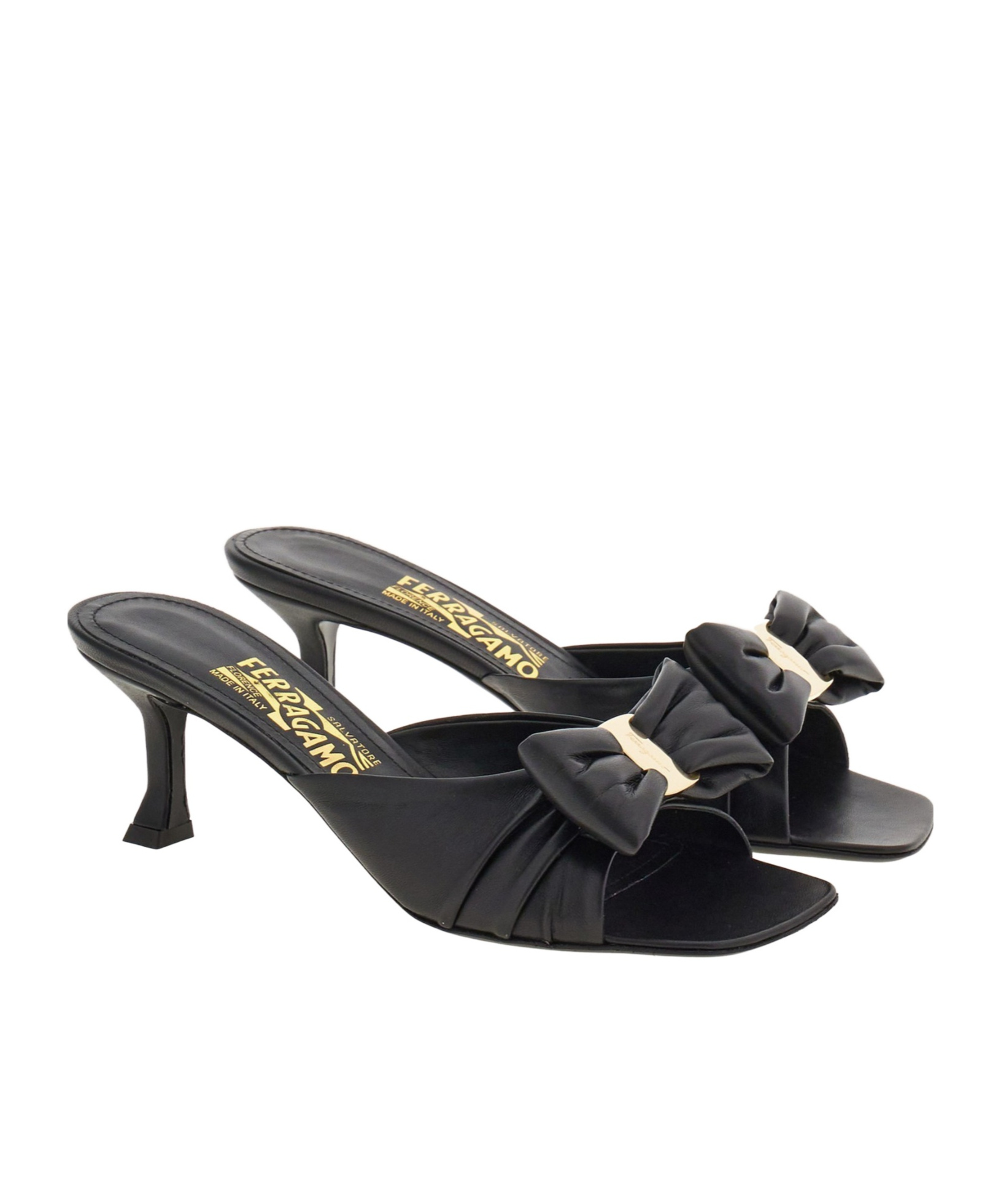 Ferragamo Woman Padded Vara Bow Slide In Black