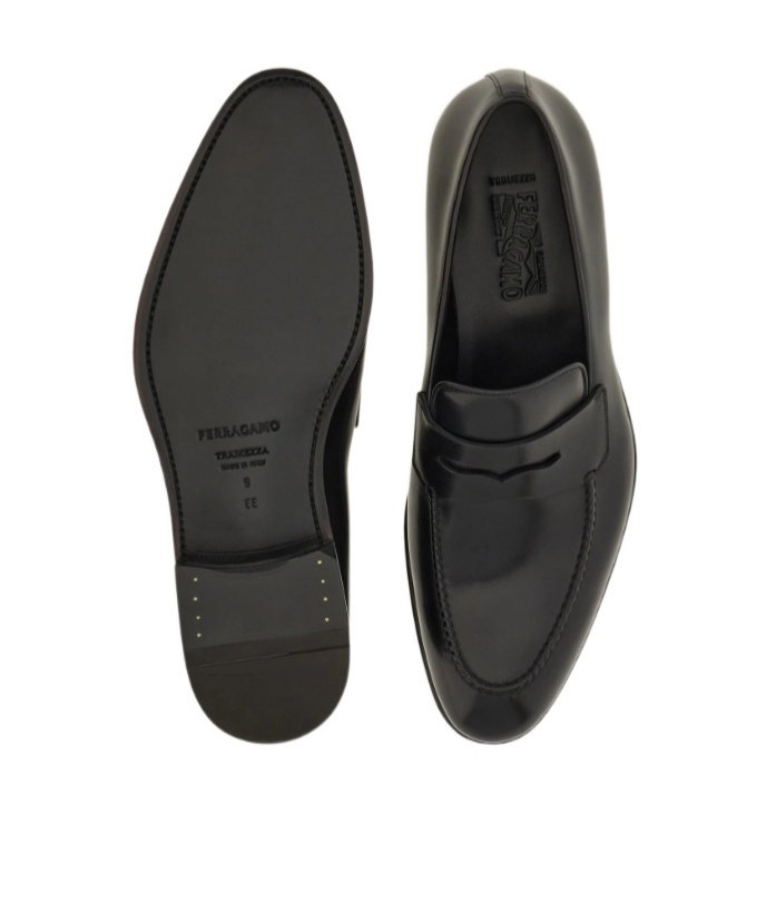 Ferragamo Tramezza Penny Loafer In Black