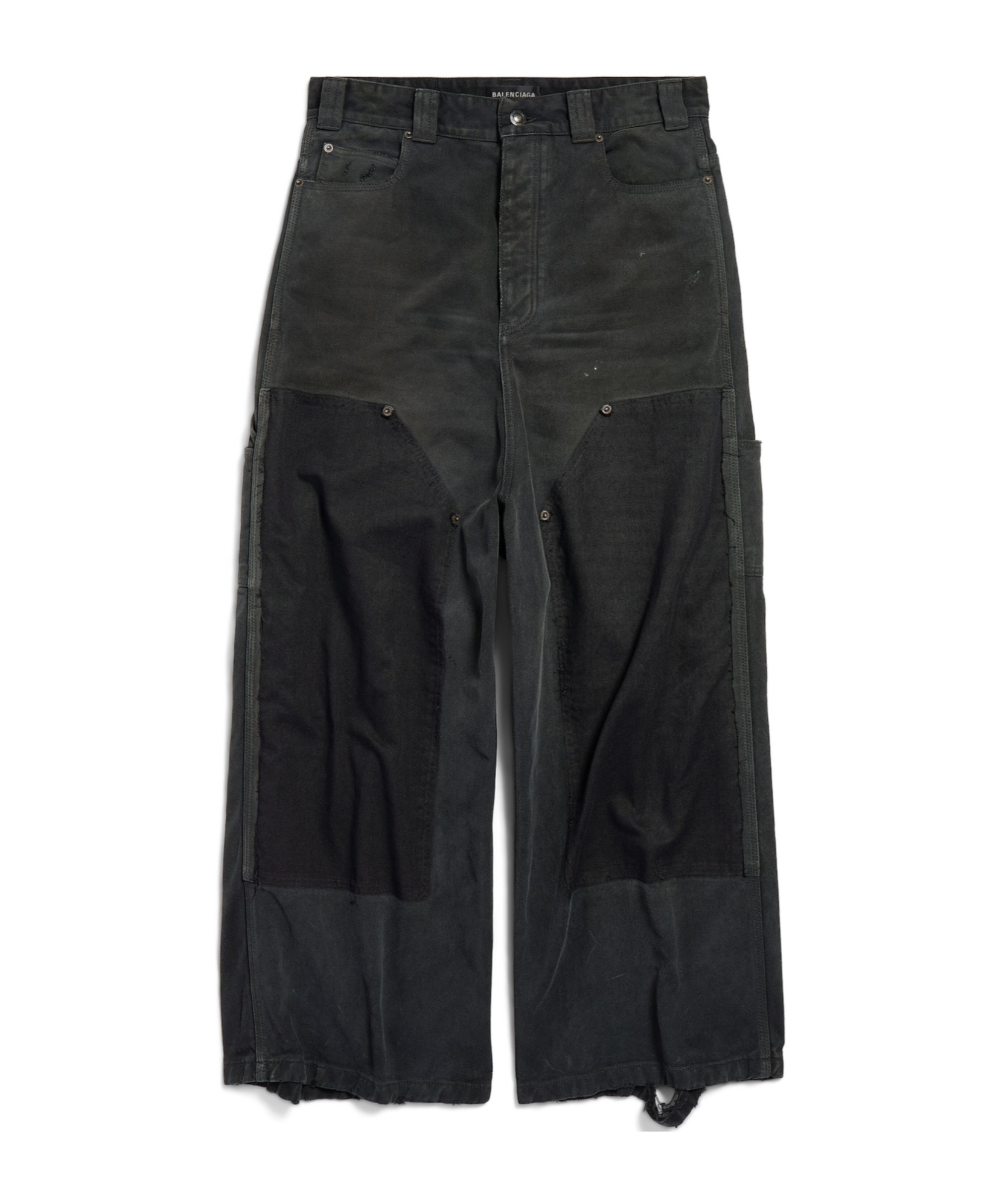 Balenciaga Pantalon Baggy Ripped Off Pour Homme En Noir/vert/rouge