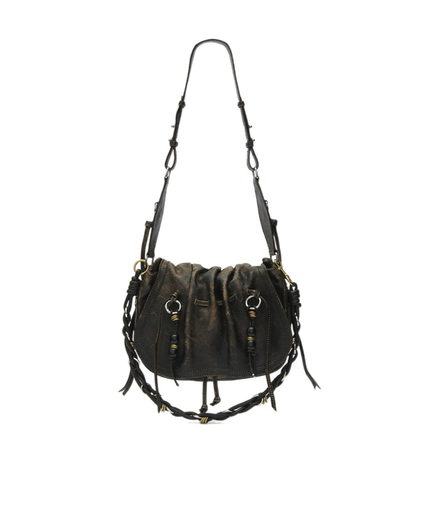 Isabel Marant Bolton Leather Shoulder Bag In Black