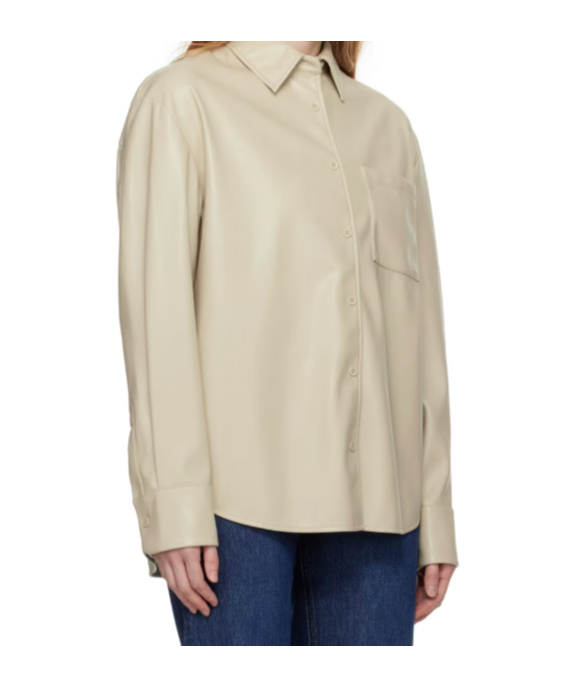 The Frankie Shop Chrissie Faux-leather Shirt