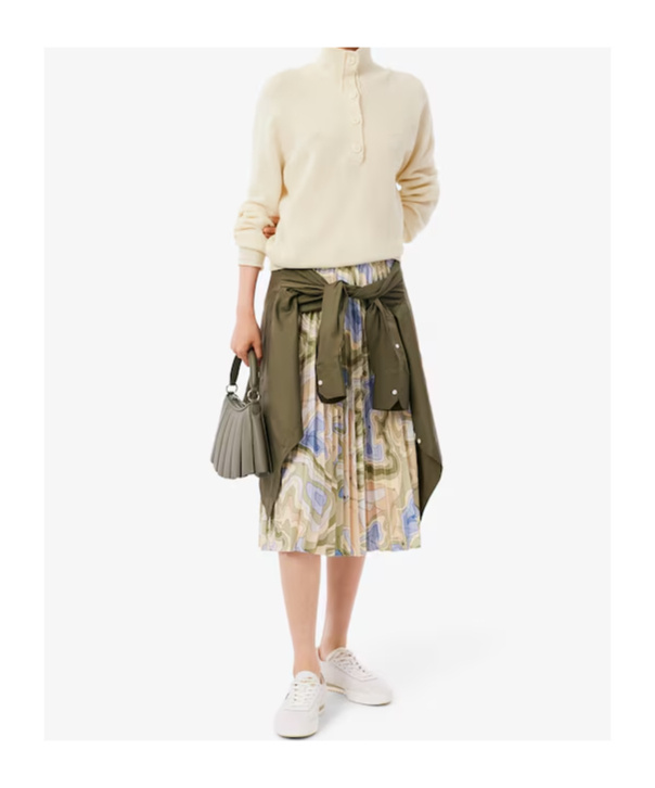 Lacoste Carded Wool High Neck Sweater In Multi