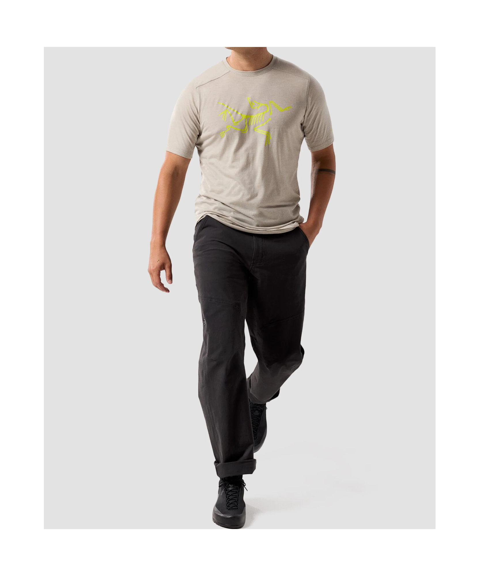 Arc'teryx Ionia Merino Wool Logo Shirt Ss Men's In Neutral