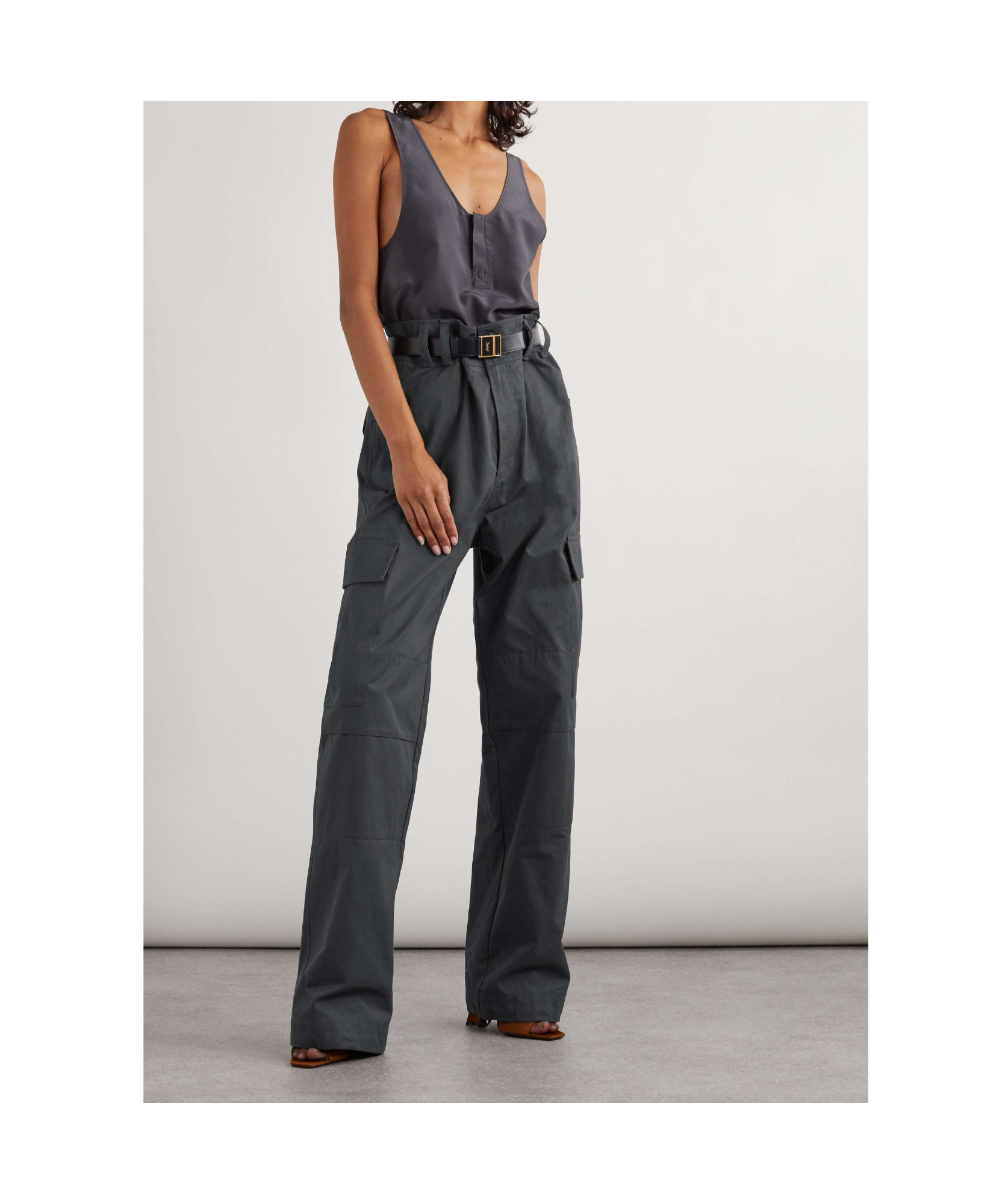 Saint Laurent Straight-leg Cargo Trousers In Black