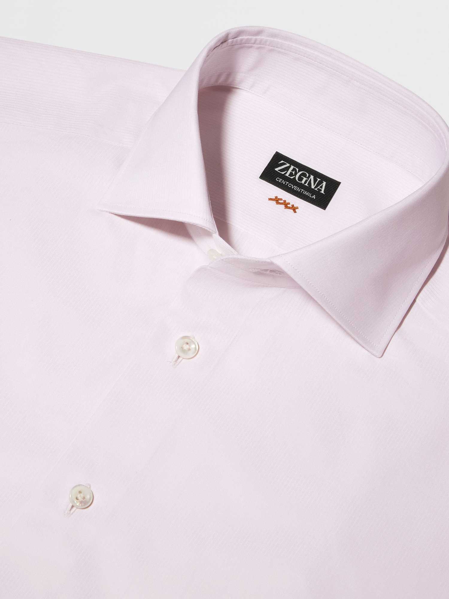 Zegna Centoventimila Button Front Shirt In Pink