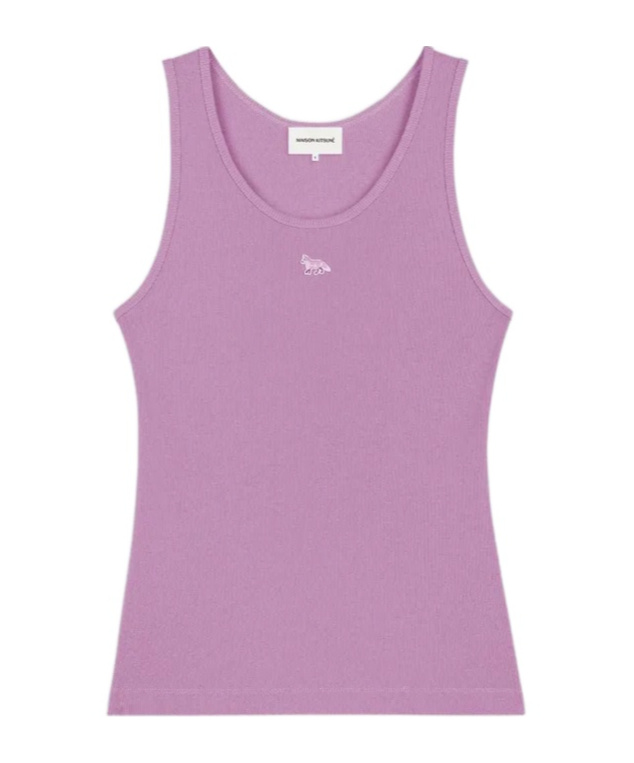 MAISON KITSUNÉ FOX-MOTIF RIBBED TANK TOP