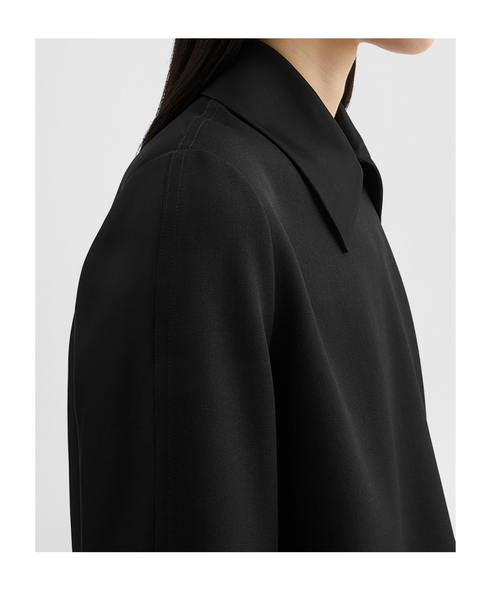 Jil Sander Wool Gabardine Shirt In Black
