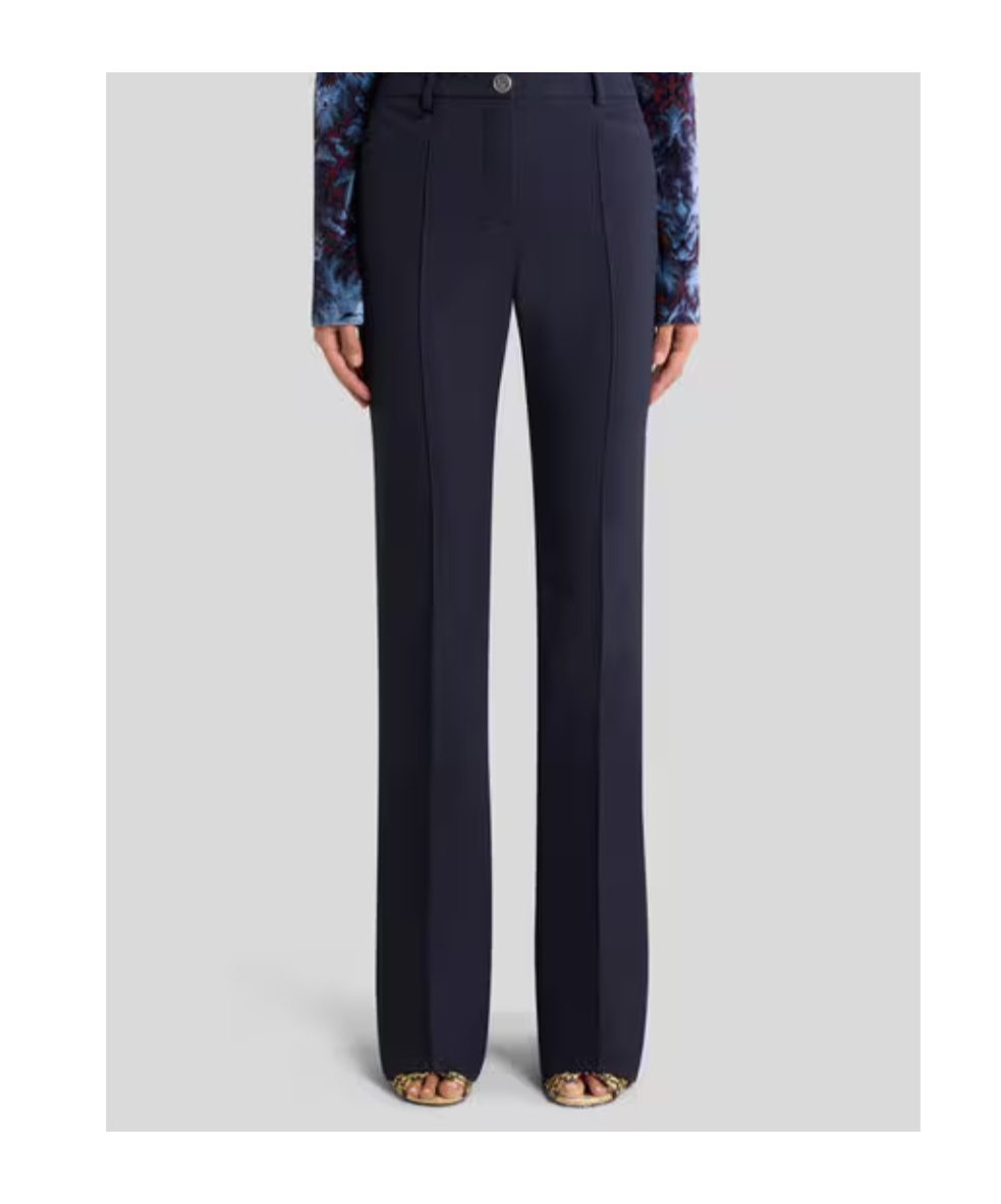Etro Button-fastening Flared Trousers In Blue