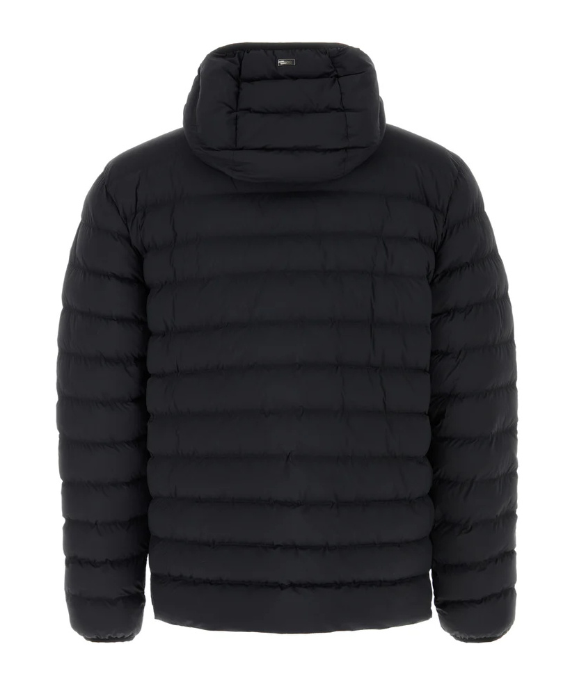 Herno Midnight Blue Stretch Nylon Jacket In Black