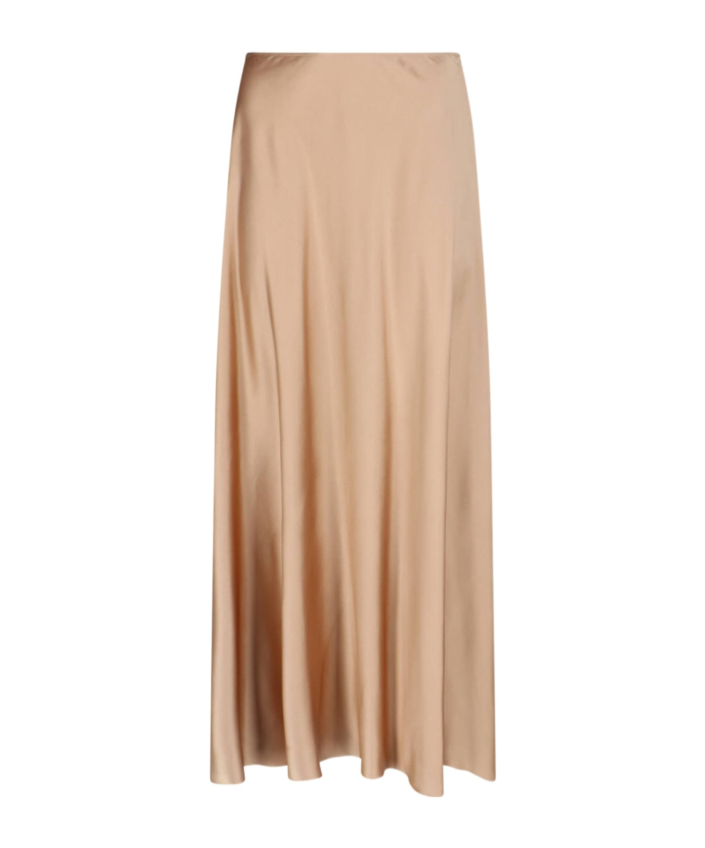 Ermanno Scervino Silk Midi Skirt In Brown