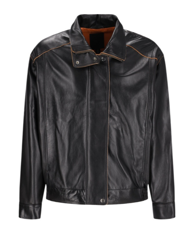 Calvin Klein Modern High Collar Jacket With Contrast Stitching In Black